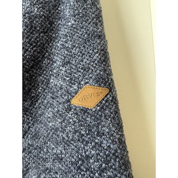 Orvis Pullover Sweater Jacket Blue Sherpa Lined Fleece Men’s Size Large Warm - Picture 2 of 13